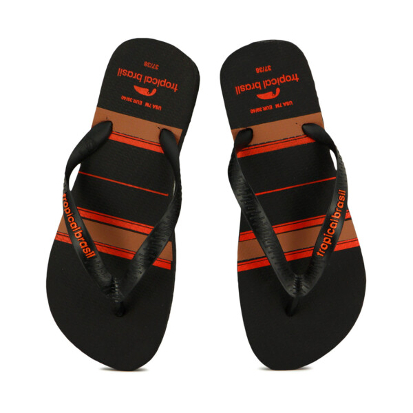 Tropical Brasil Ojota Estampado De Hombre - Negro Negro