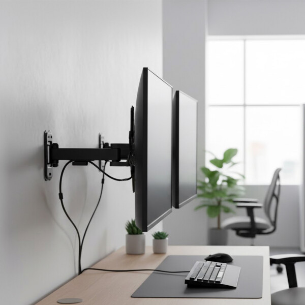 Soporte De Pared Monitor Tv Lcd Brazo Movil 13 - 42" Brateck Color Negro