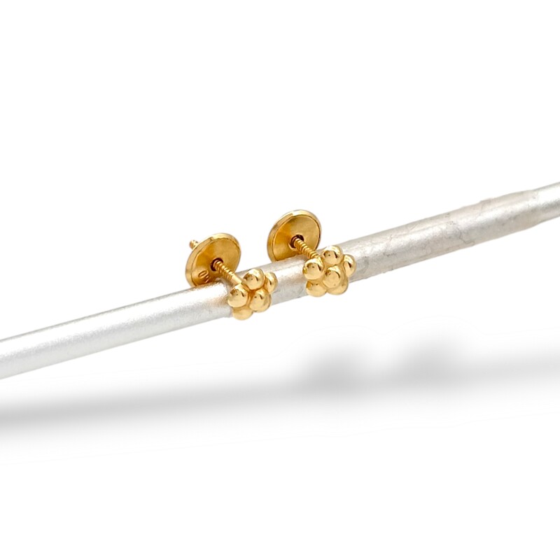 Caravanas Flor Oro 18k- Oro 18k - Sin piedra- CA9501 sinpiedra