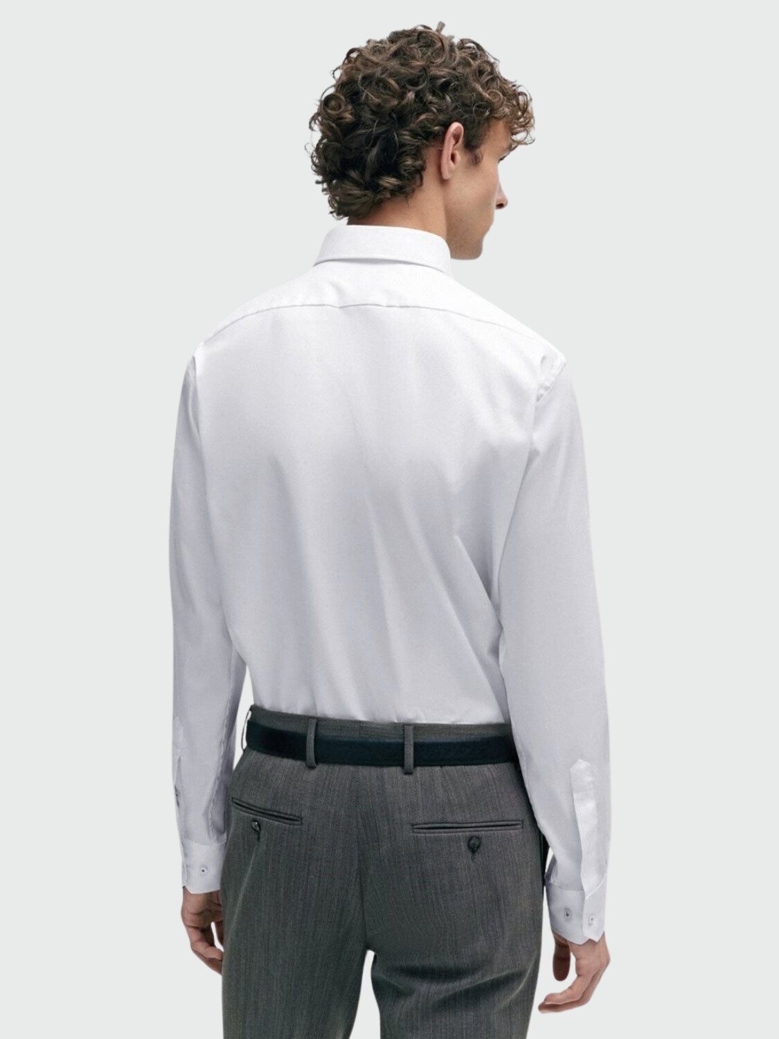 BOSS - Camisa regular fit de algodón de fácil planchado, H-JOE-KENT Blanco