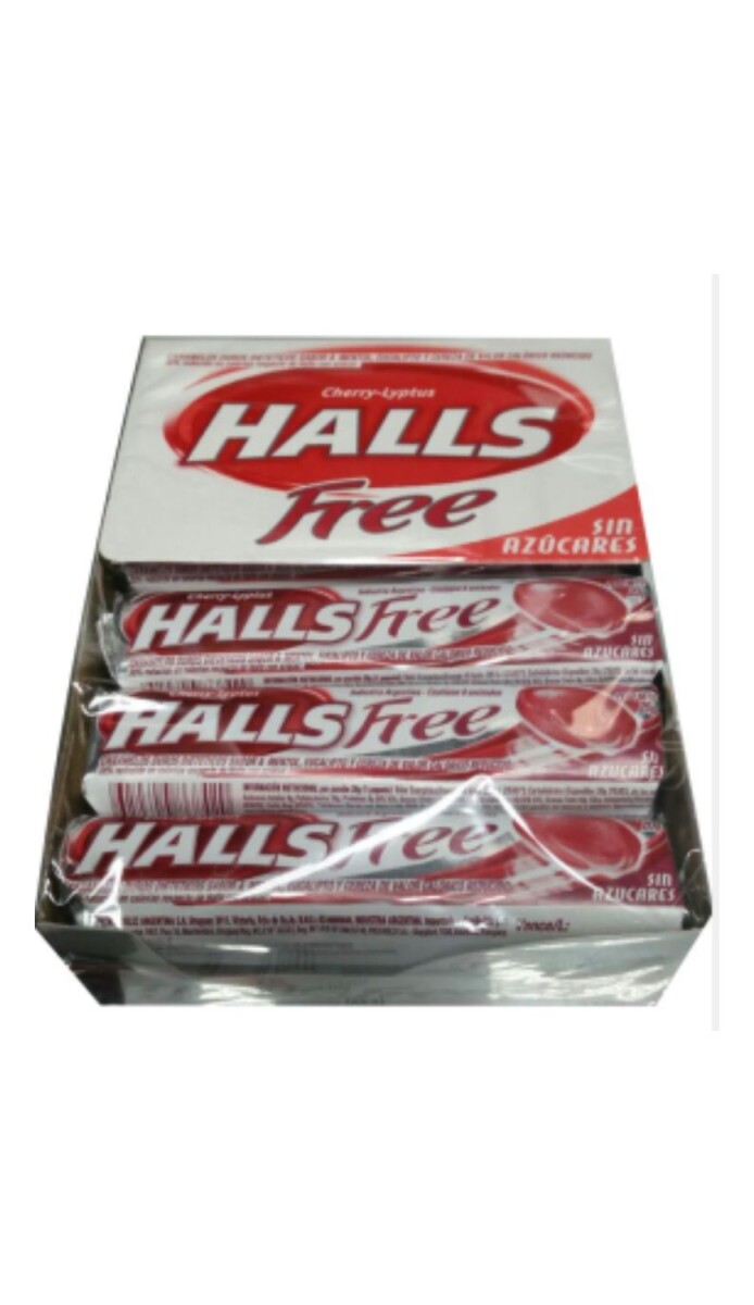 HALLS FREE (02) CEREZA (CHERRY) X 12 