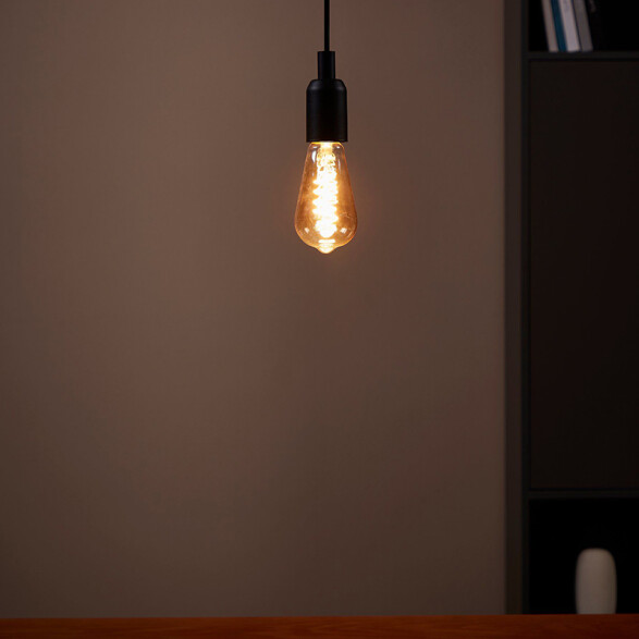 Lámpara LED velón ámbar ST64 E27 4W cálida 270Lm EG5350