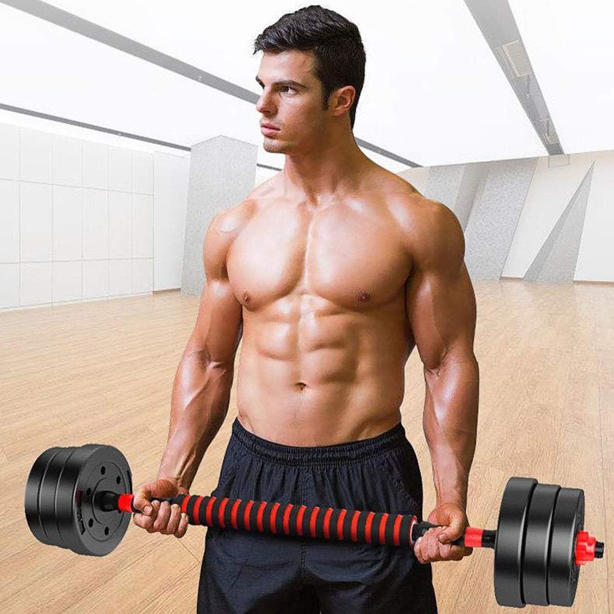 Mancuernas Set 3 En 1 Con Barra 20kg 