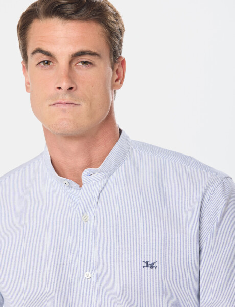 CAMISA MAO OXFORD A RAYAS Celeste