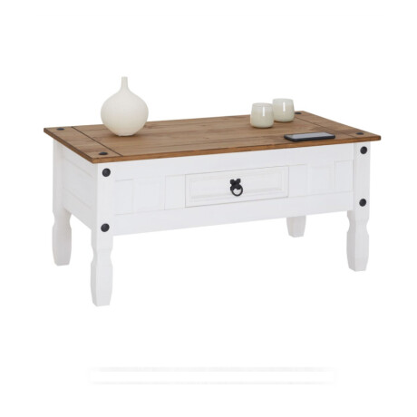 Mesa de living Linea Naturale Blanco/Roble