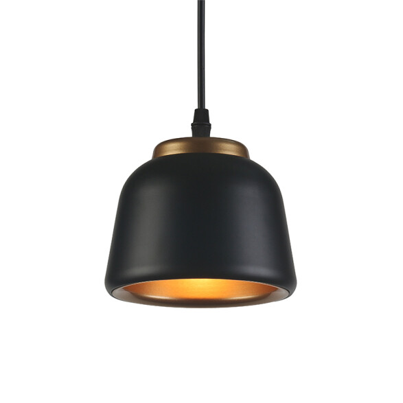 Lámpara colgante campana metal negro dorado Ø15cm IX9162