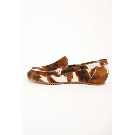 Mocasin Pelo Animal Print Marron