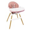 Silla de bebé para comer Bebesit Baby Lunch con cinturón de 5 puntas Rosa