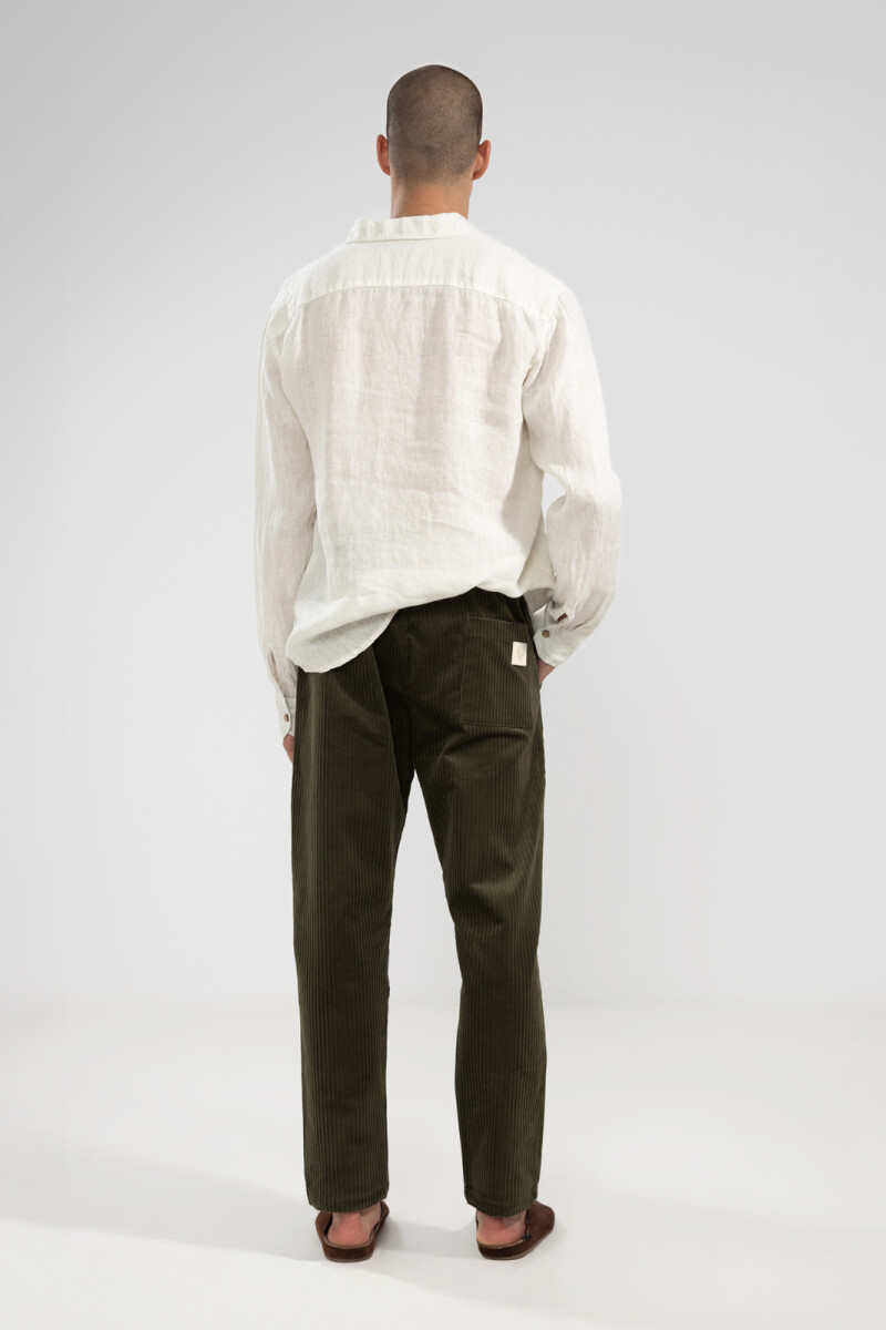 100% LINEN LONG SLEEVE SHIRT Oyster