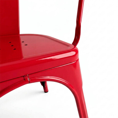 Silla Tolix Fade To Black Metálica Reposabrazo Rojo