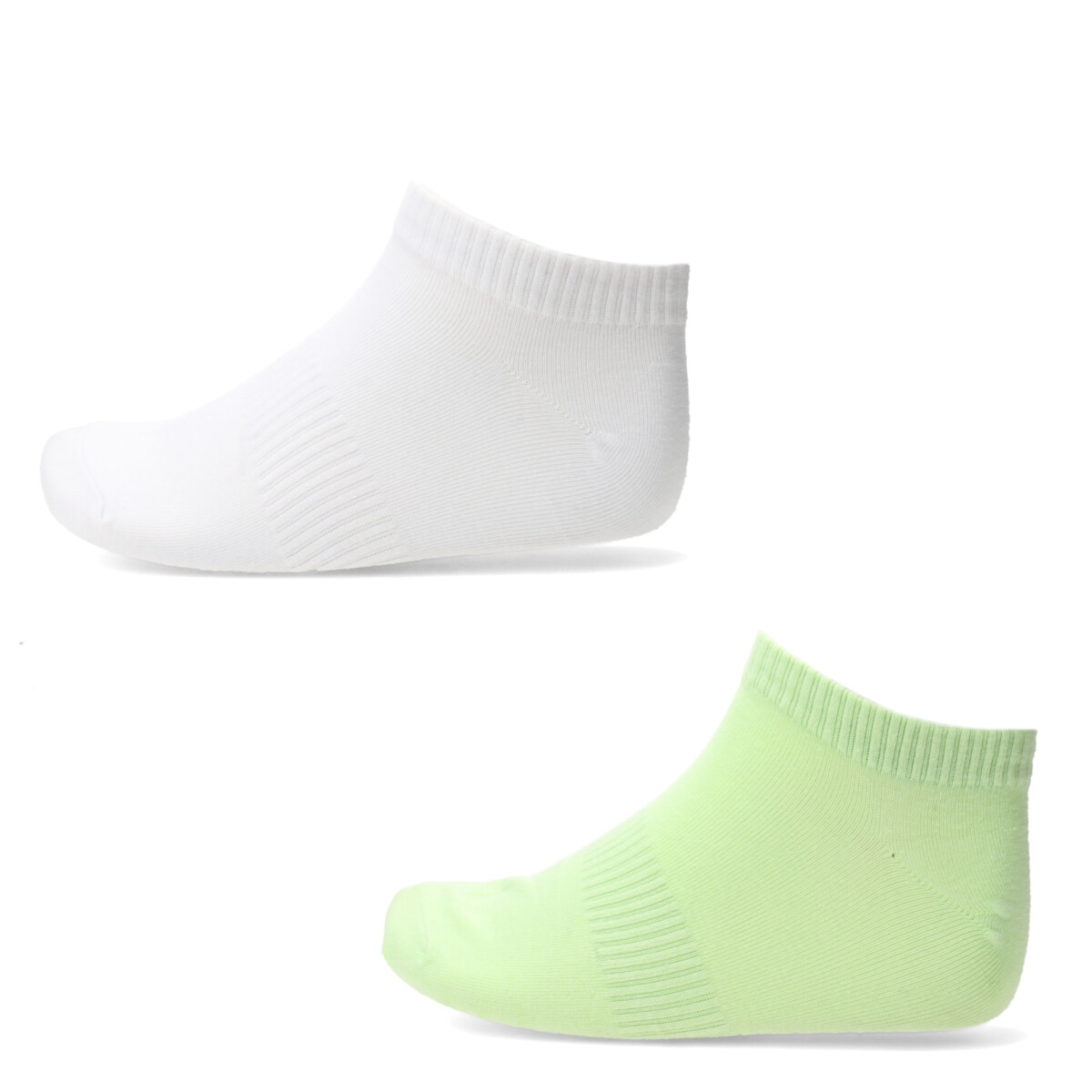 Medias Unisex Basic N+ x2 - Verde Lima - Blanco 