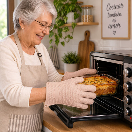 Manopla Guante de Silicona para Cocina Horno Silicona Salmón