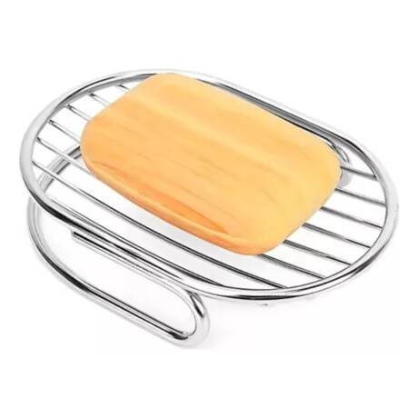 Jabonera Metal Baño Porta Jabon Apoyo Cromado Gris Oscuro