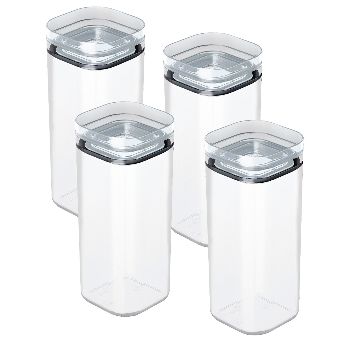Set x4 Potes herméticos 350ml - TRANSPARENTE 