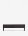 Mueble TV Lenon 200 x 57 cm de madera maciza y chapa de roble negro