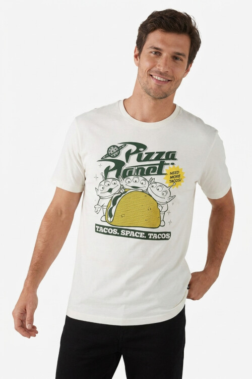 Remera m/c hombre PIXAR CRUDO