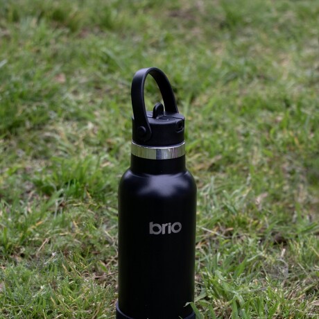 Botella En Acero Inoxidable brio 500ml Con Sorbito Y Manija Negro