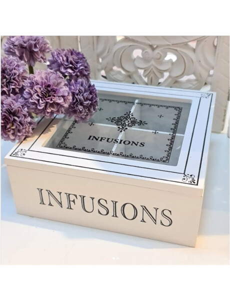 CAJA DE TE 4 DIVISIONES 18x18x7CM MADERA INFUSIONS CAJA DE TE 4 DIVISIONES 18x18x7CM MADERA INFUSIONS