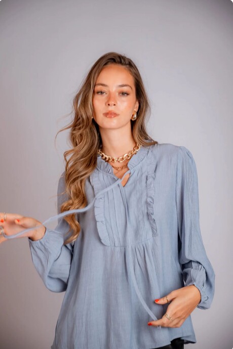 Camisa ALDEA Azul piedra
