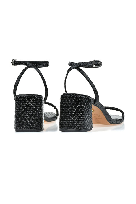 Sandalia Taco Mediano Python Negro