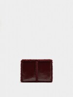 Bolso Bandolera Bordes Efecto Pelo burdeos