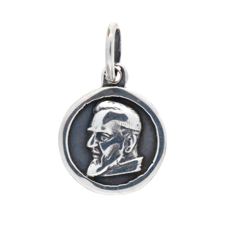 Medalla religiosa de plata 925, Padre Pio. Medalla religiosa de plata 925, Padre Pio.