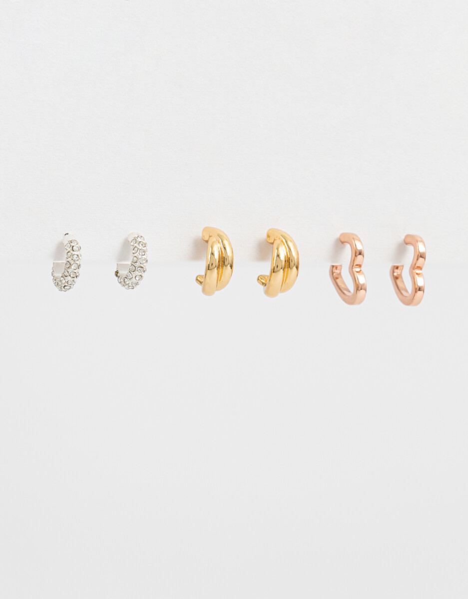 Set De Argollas Bañados En Oro 