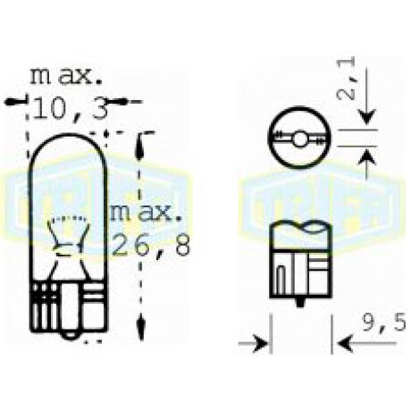 LAMPARA - IMPRESO 12V 3W GRANDE =504HW TRIFA LAMPARA - IMPRESO 12V 3W GRANDE =504HW TRIFA