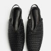 Mule Perla en efecto cuero liso Negro