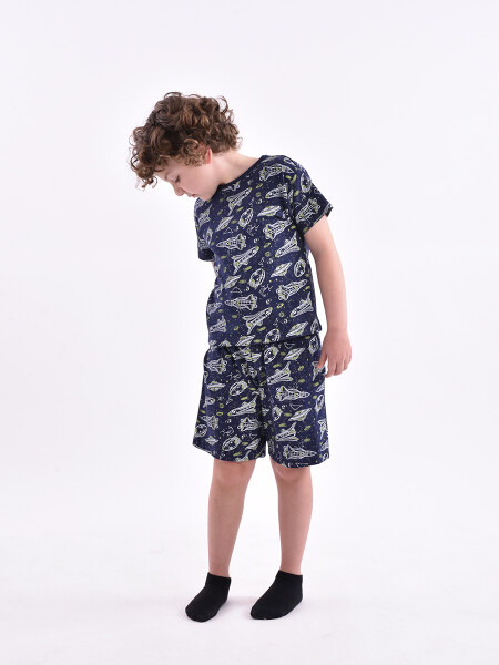 PIJAMA PETER REMERA + SHORT ESTAMPADO 1
