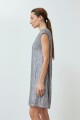 Vestido midi lentejuelas plateado
