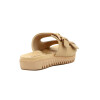 Sandalias Cuero Mujer Comfortflex Suela Baja Almendra