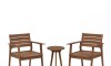 Set de Silla de Patio con Apoyabrazos en Teca Mesa Auxiliar Set de Silla de Patio con Apoyabrazos en Teca Mesa Auxiliar