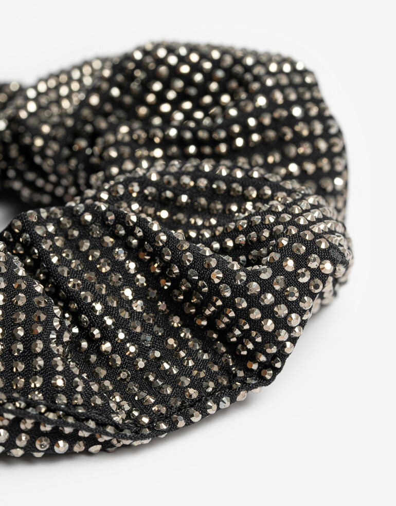 Skunzies Strass Scrunchie Con Strass - Plateado Hematite