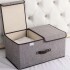 Caja Organizadora Plegable Ropa Doble Compartimiento Premium Color Gris y Blanco