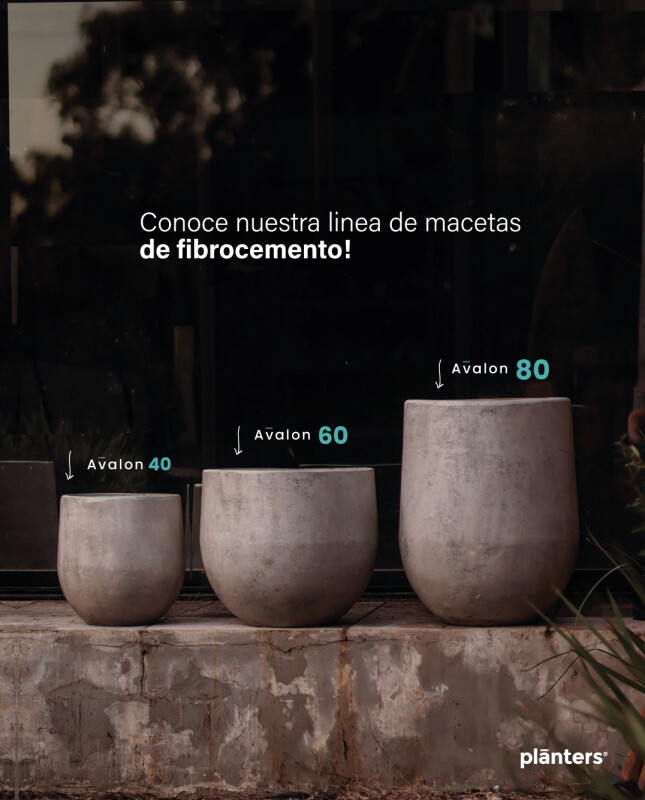 Maceta "Avalon80" - 70cm x 60cm - Fibrocemento Gris Laca Maceta "Avalon80" - 70cm x 60cm - Fibrocemento Gris Laca