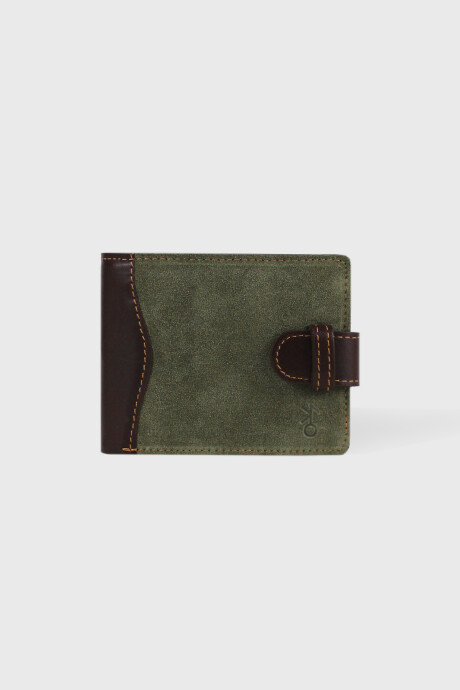 Billetera Jacinto con Pasador Verde Oscuro