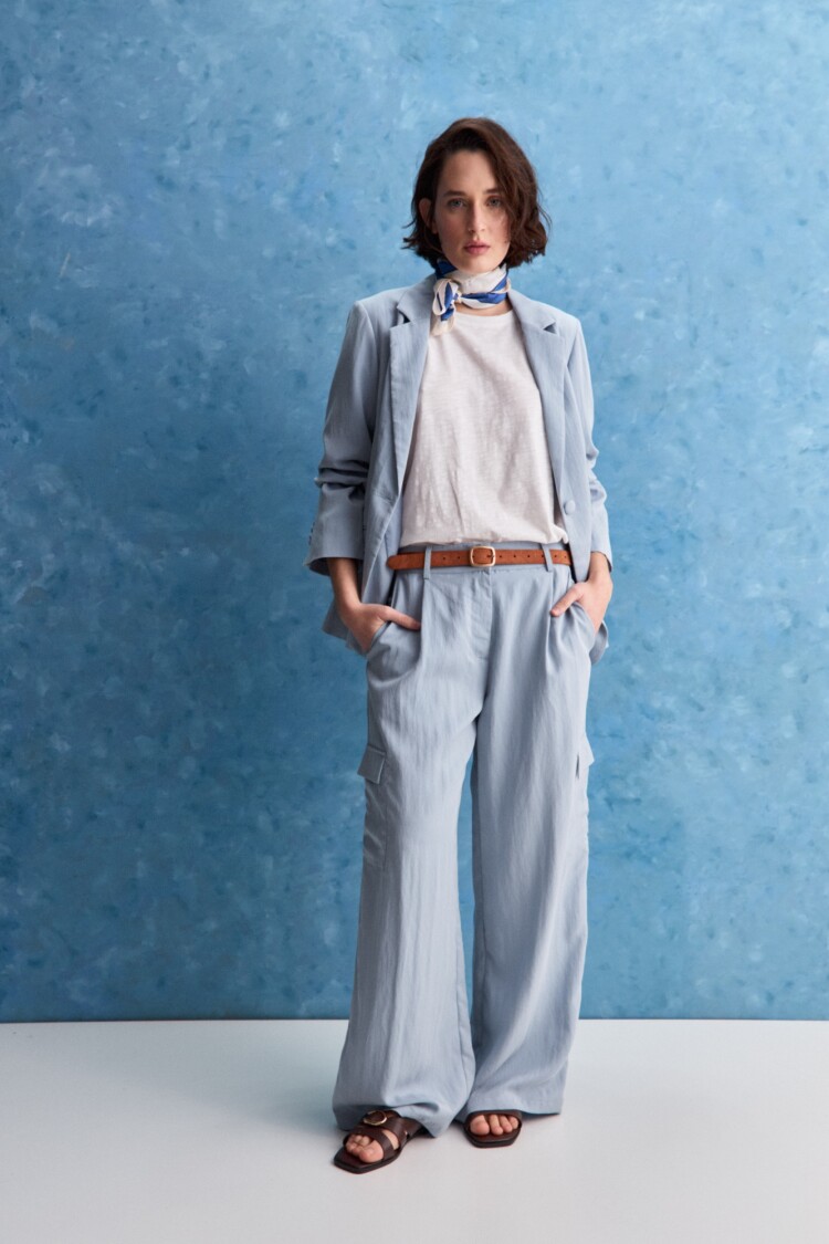 BLAZER TWIST Celeste Grisáceo