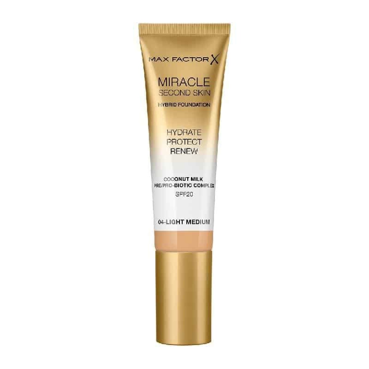 Base de Maquillaje Max Factor Miracle Second Skin Foundation N°4 Light Medium 