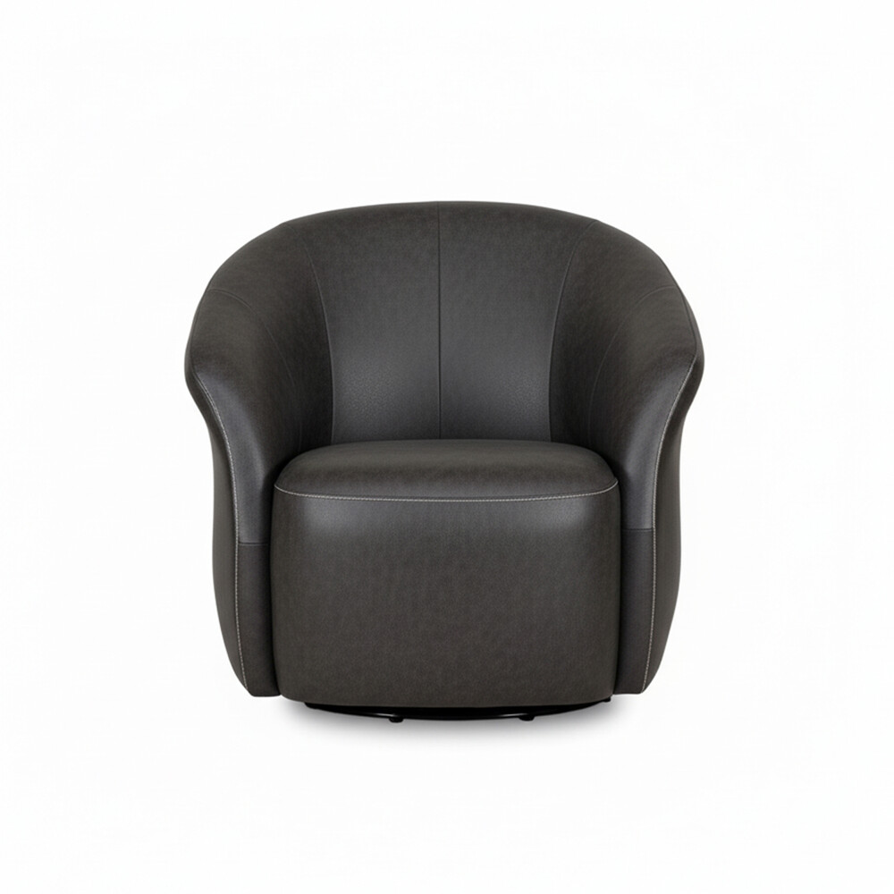 Butaca Giratoria 1 Cuerpo Air Vintage - 100% Cuero Charcoal