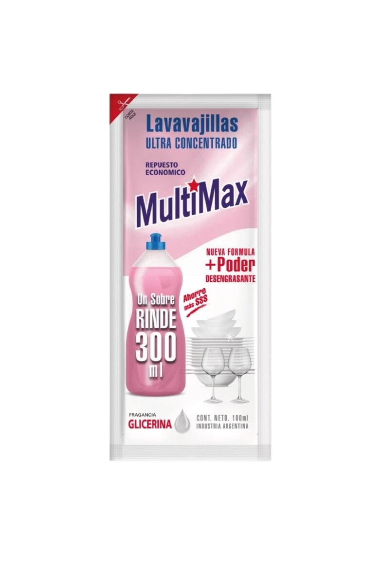 Lavavajillas ultra concentrado Glicerina MULTIMAX 100ml 