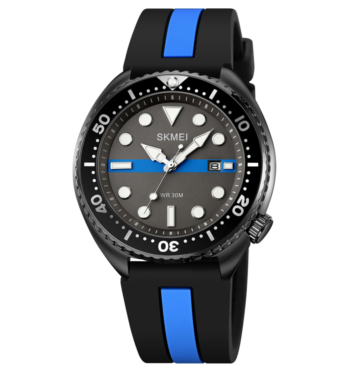 Reloj Skmei 2007bu Analógico Deportivo Hombre Negro Con Azul 