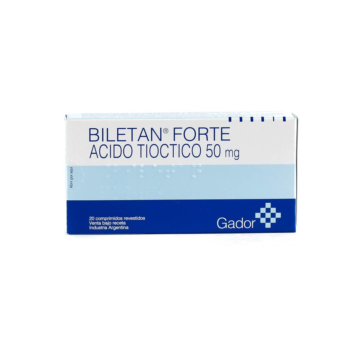 BILETAN FORTE 50 MG. CJ X 20 COMP. REC. 