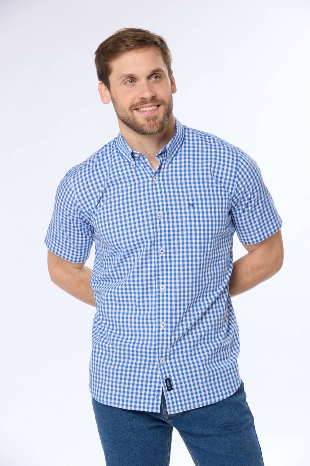 CAMISA SPORT A CUADROS Azul