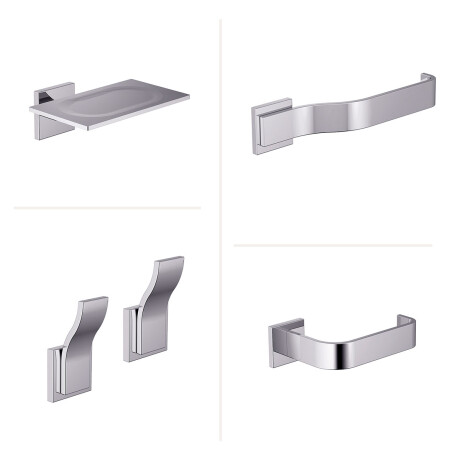 SET DE ACCESORIOS BAÑO METAL SKYLINE SATINADO CEPILLADO 000