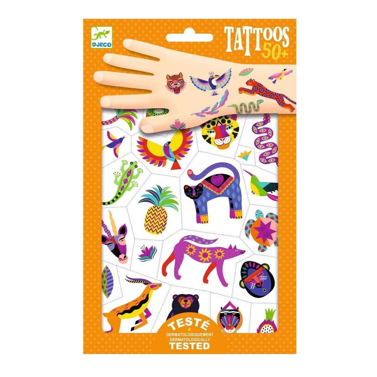 TATTOOS - Set X50 Tatuajes Removibles Para Niños +3 Djeco - Belleza Salvaje 