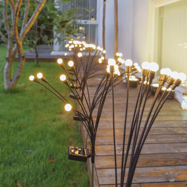 Luces Solares Luciérnaga Impermeables 8 Led Jardín Adorno X2 Luces Solares Luciérnaga Impermeables 8 Led Jardín Adorno X2