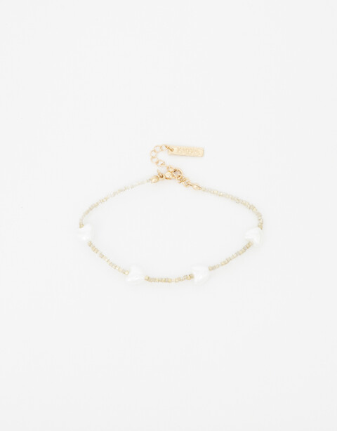 Pulseras Flexibles Perla Pulsera Flexible Con Beads Y Perlas - Dorado