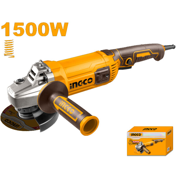 AMOLADORA ANGULAR 5´´ 1500W 9300RPM 125MM INGCO AG150028 AMOLADORA ANGULAR 5´´ 1500W 9300RPM 125MM INGCO AG150028