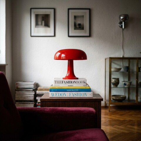 Lampara de mesa inalámbrica retro Mushroom - Rojo Lampara de mesa inalámbrica retro Mushroom - Rojo